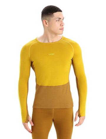 Base Layers Icebreaker 200 ZoneKnit™ Merino Long Sleeve Crewe Męskie Złote | PL 1621UZGT